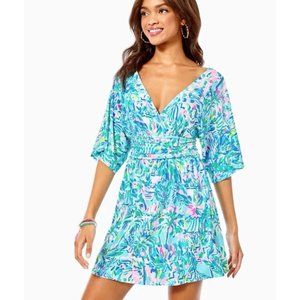 Lilly Pulitzer Parigi Skort Romper Ibiza Blue Cabana Cocktail Size M